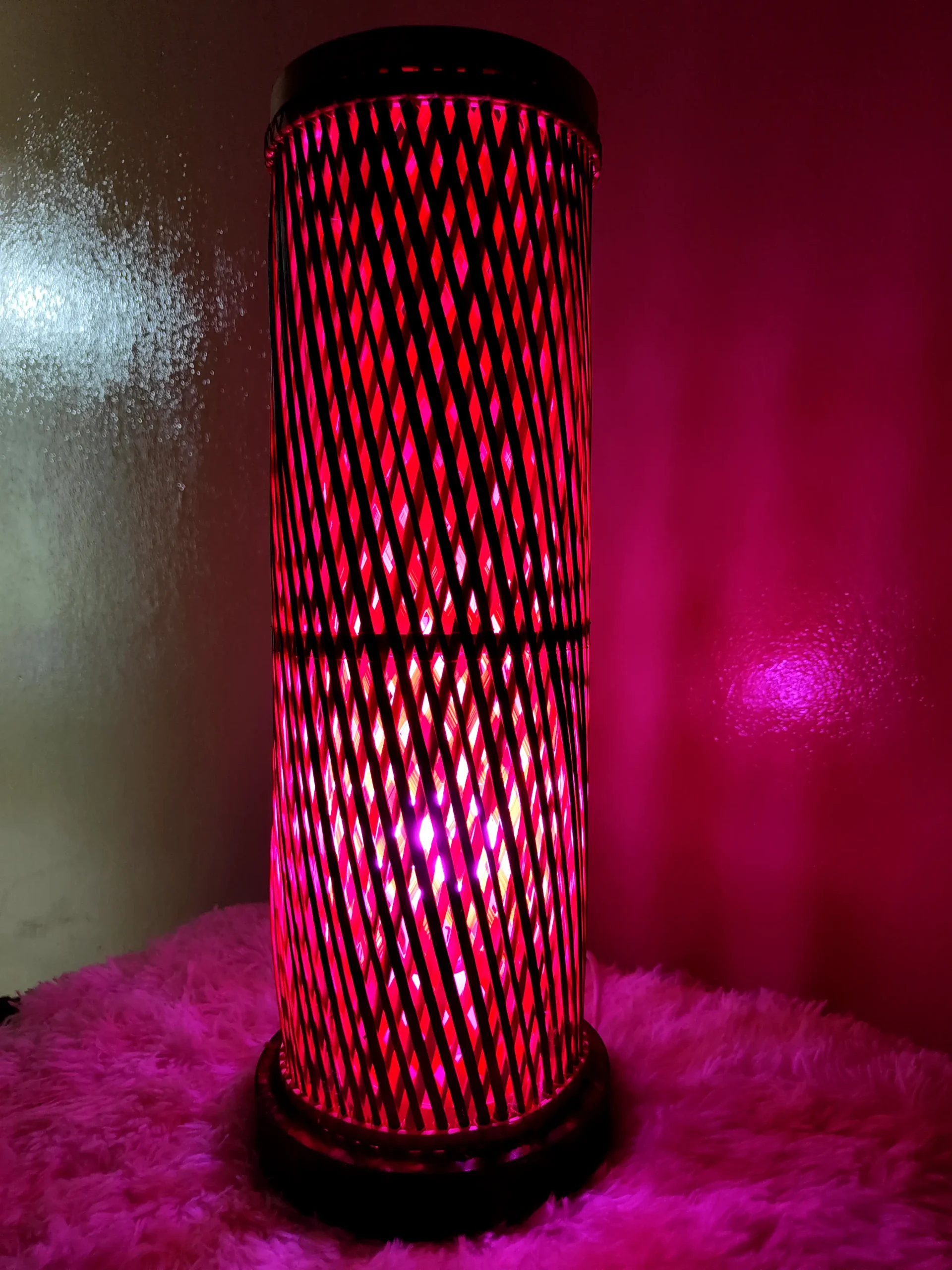 Cylinder Shape Bamboo Black Table Lampshade - Image 6
