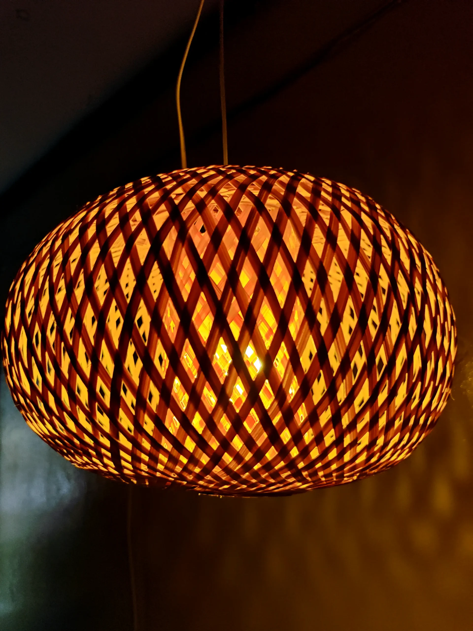 Ellipse Single Layer Ceiling Hanging Bamboo Lamp Shade - Image 3