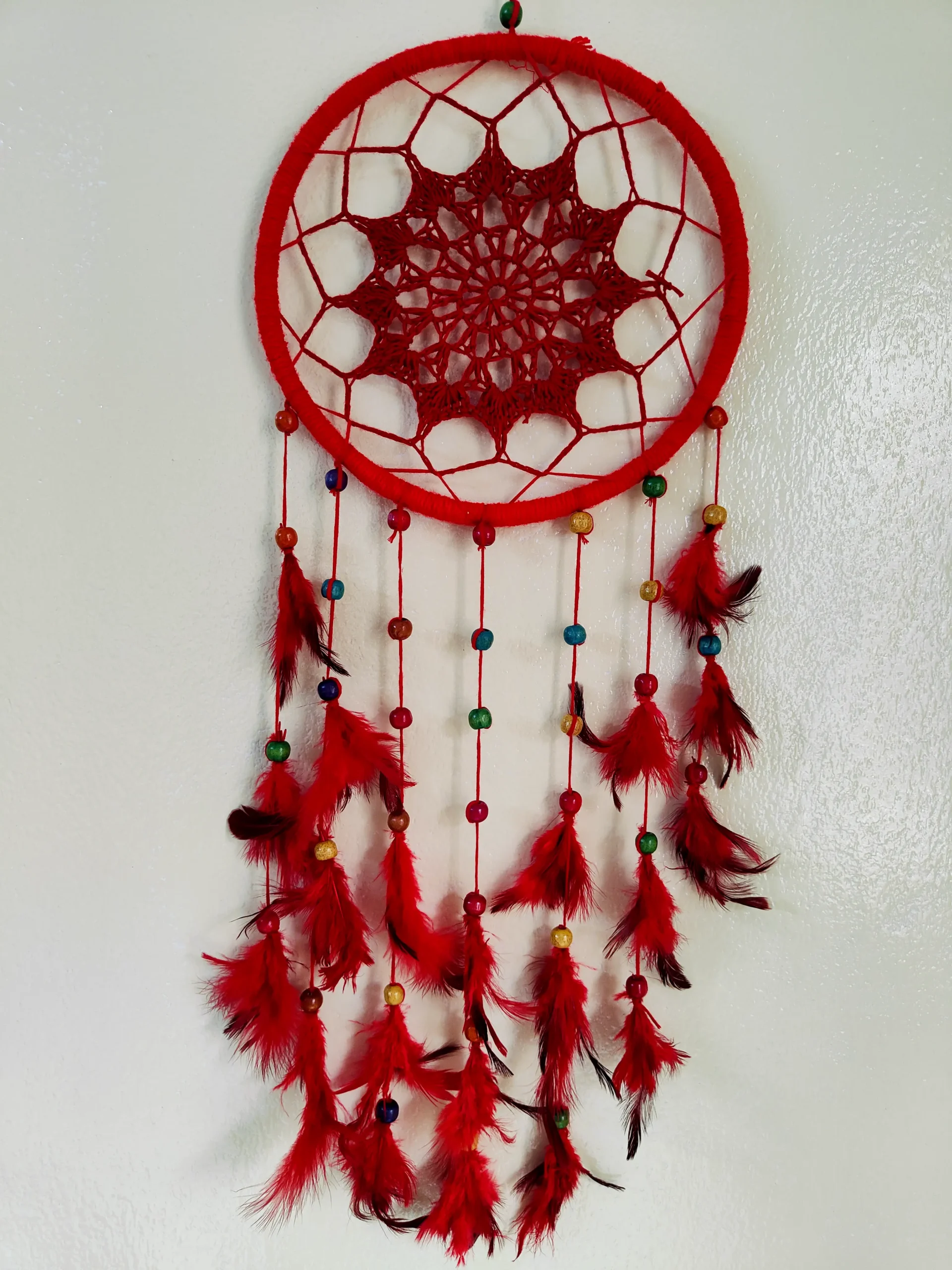 Trendy Red Feather Dream Catchar - Image 2