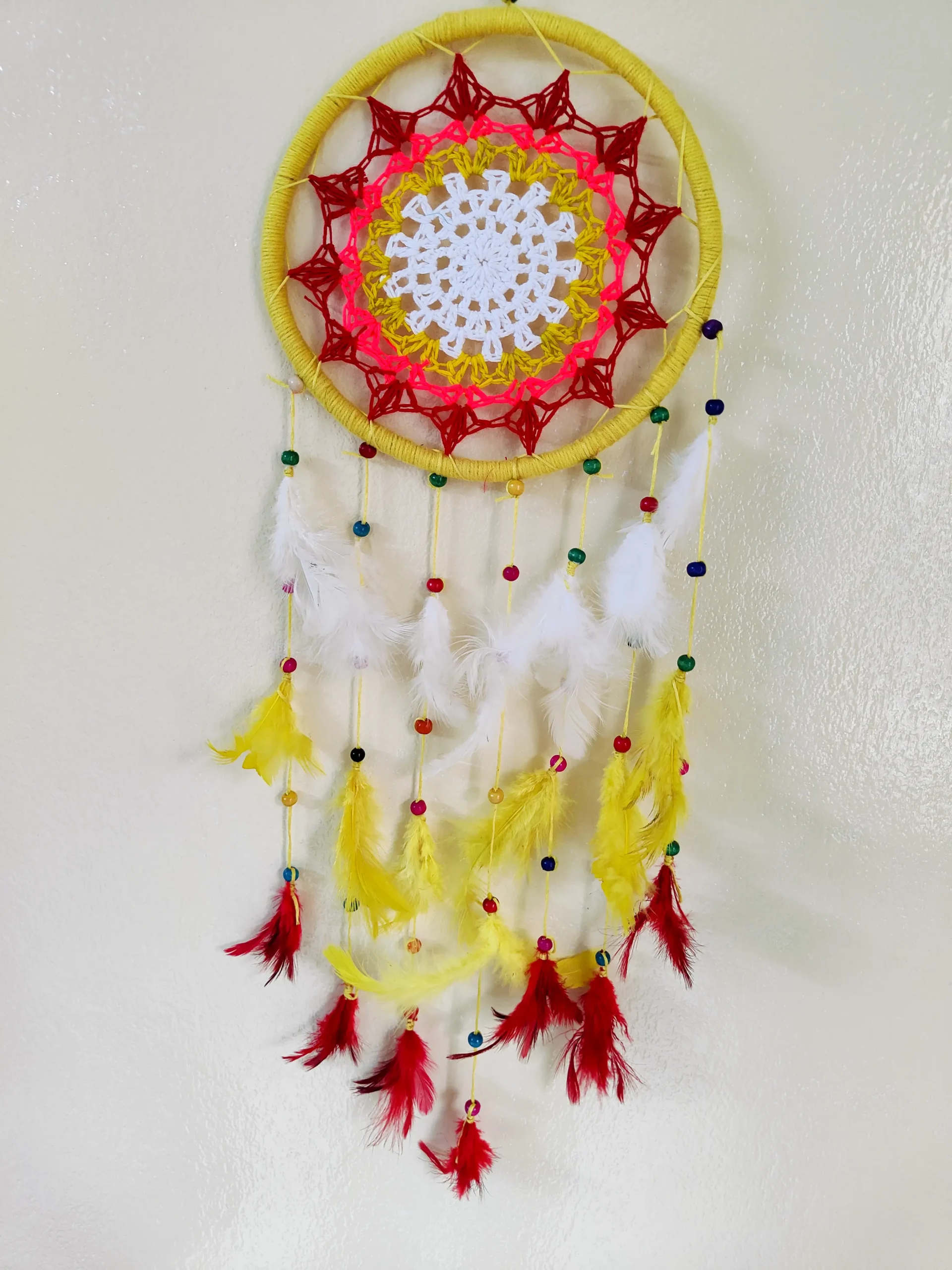 Eco-Friendly Multicolor Feather Dream Catcher - Image 2