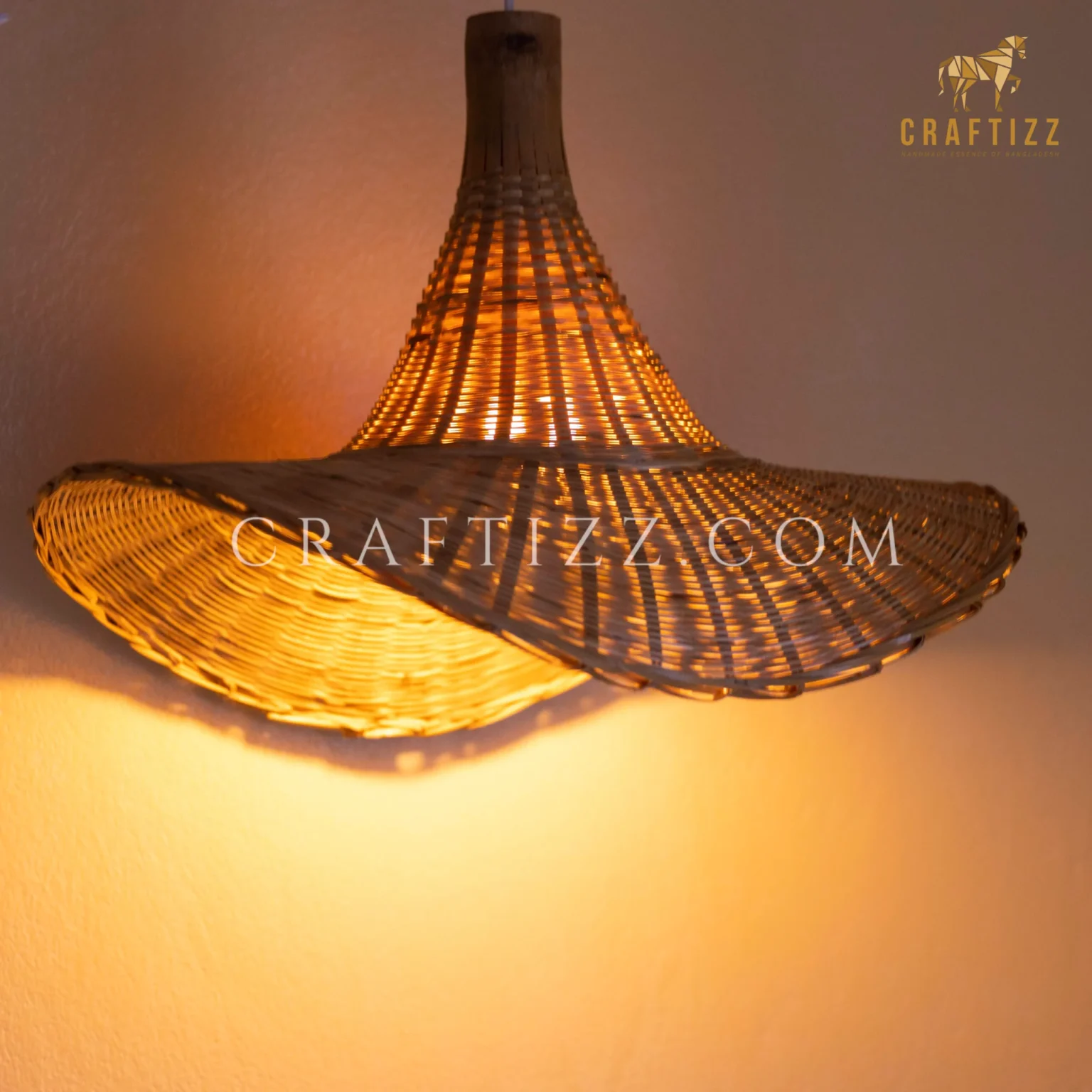 Single Layer Ceiling Hanging Bamboo Lamp Shade