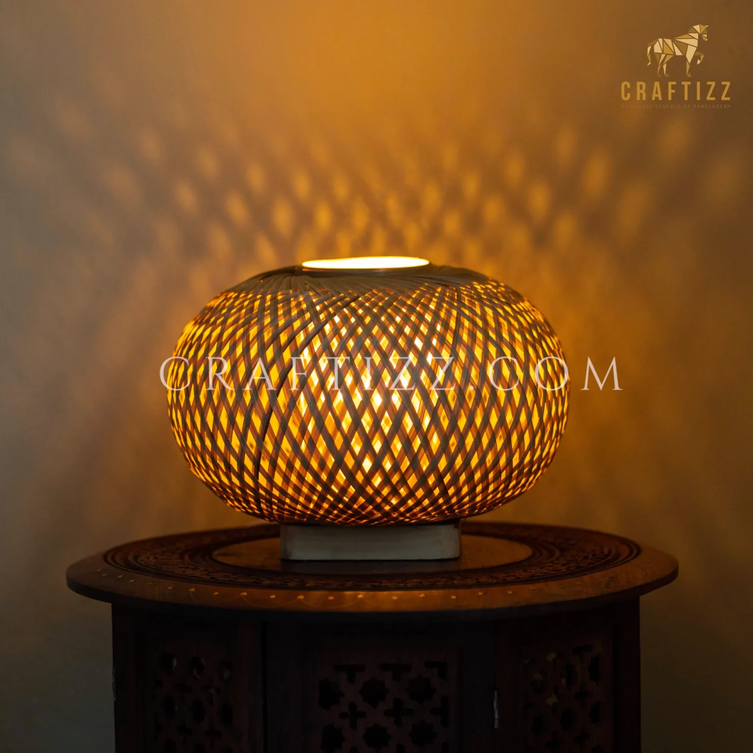 Ellipse Double Layer Bamboo Table Lamp Shade