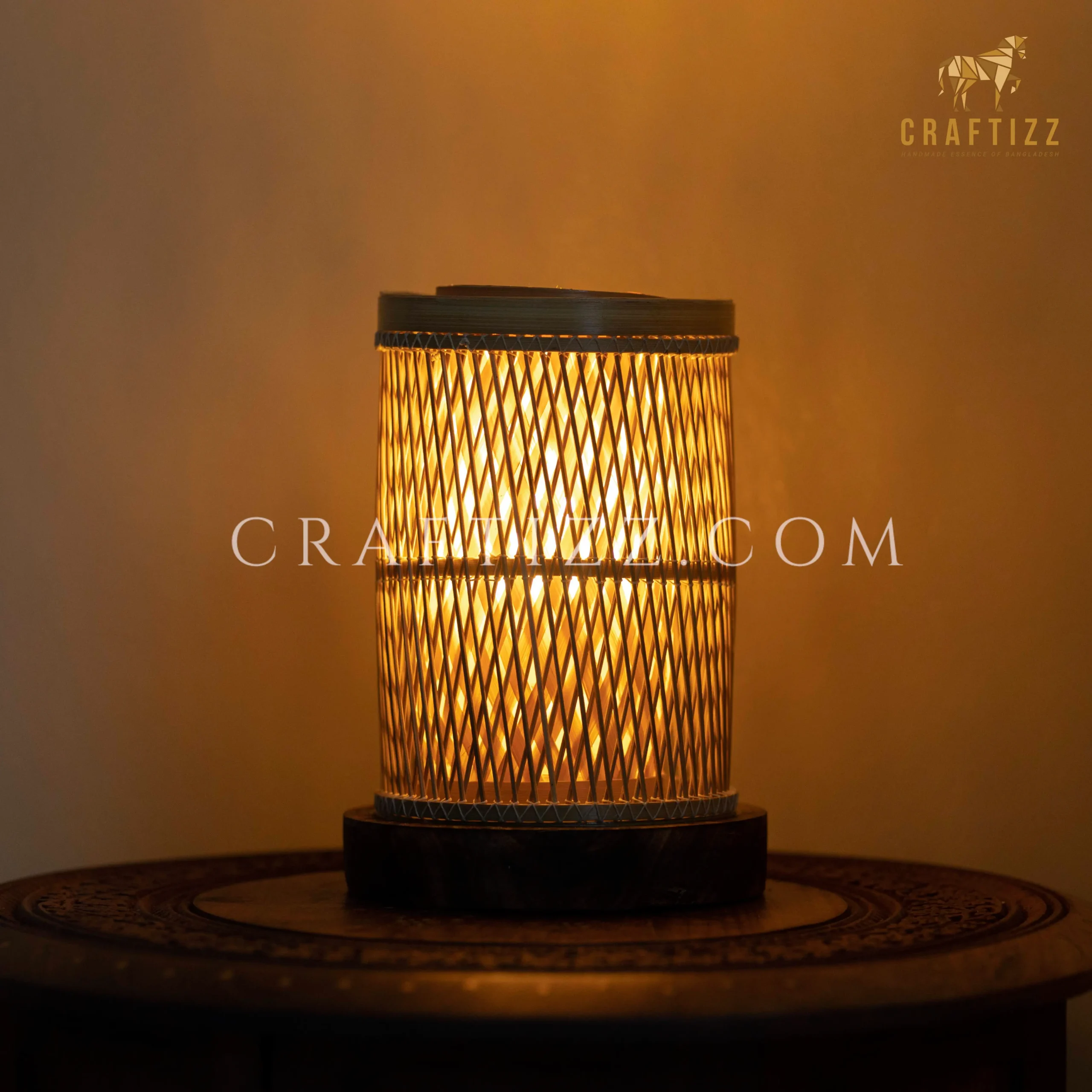 Handmade Bamboo Table Lamp Shade - Image 2