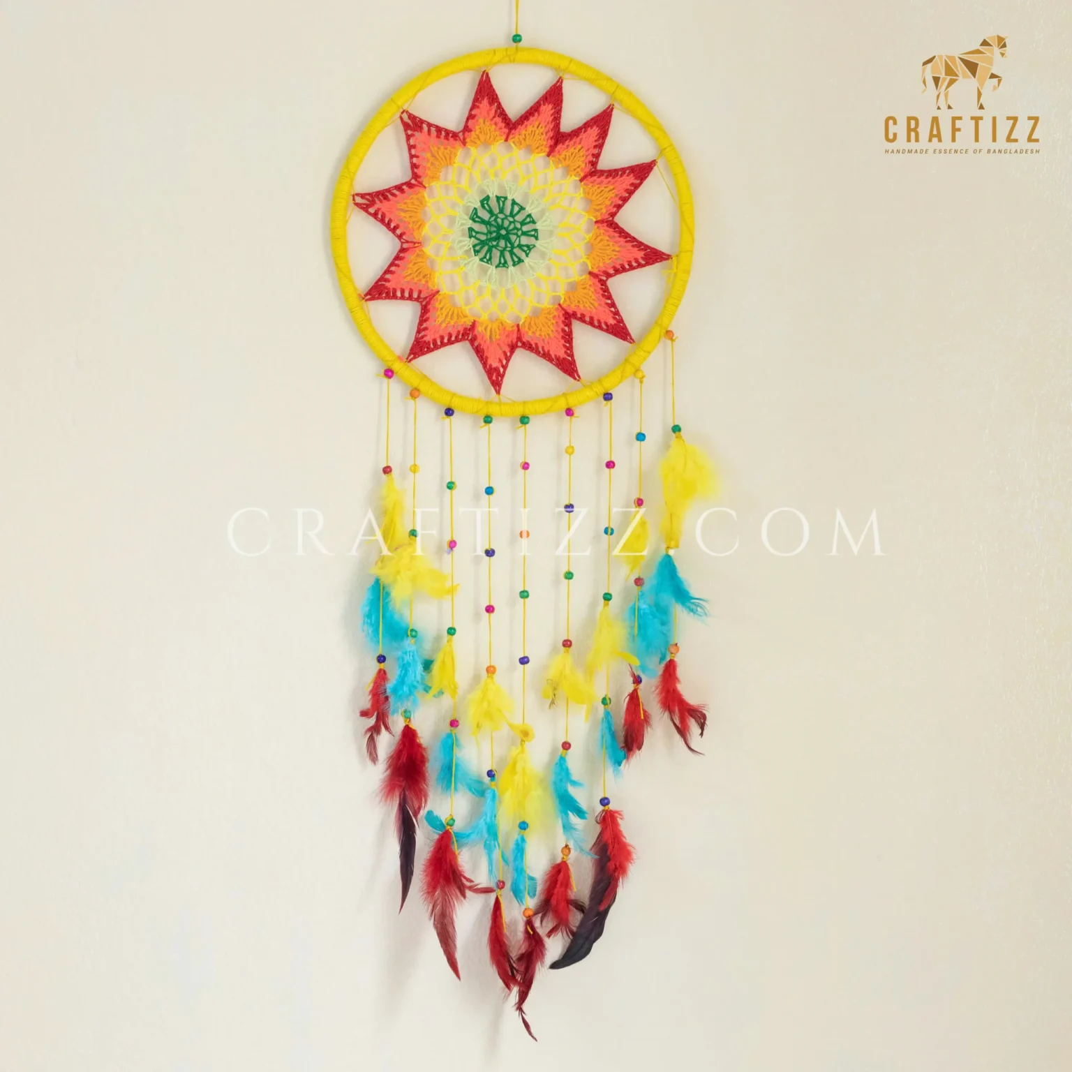 Eco-Friendly Multicolor Feather Dream Catcher