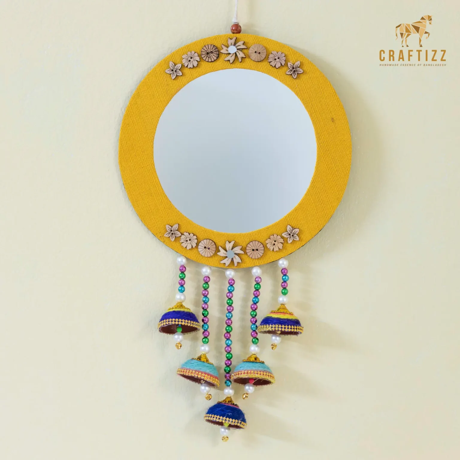 Classic Wall Hanging Round Shape Jhumka Mirror
