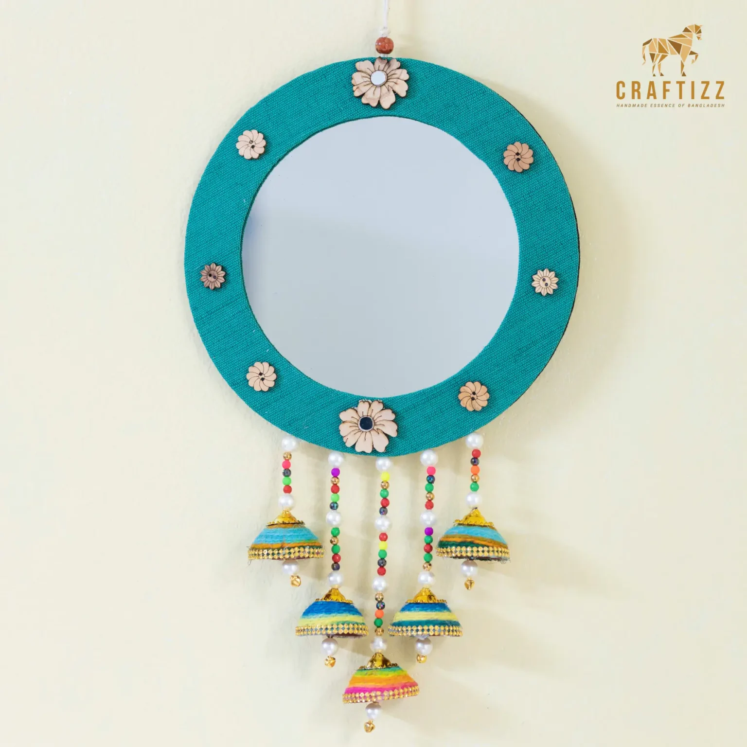 Elegance Wall Hanging Round Shape Jhumka Mirror