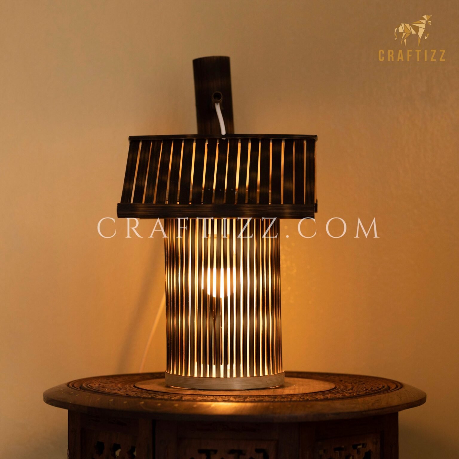 Ghar Shape Hanging Bamboo Lamp Shades