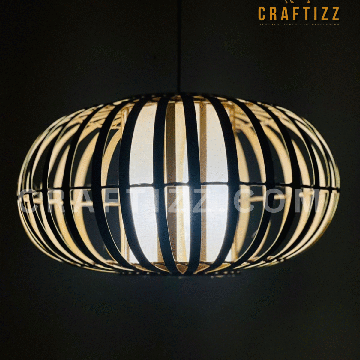 Bamboo Theo Double Layer Hanging Lampshade