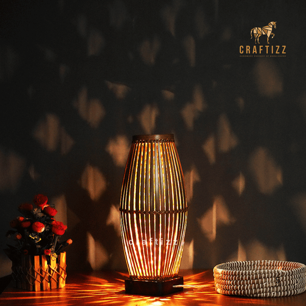Bamboo Golden Pitcher Shape Table Lamp