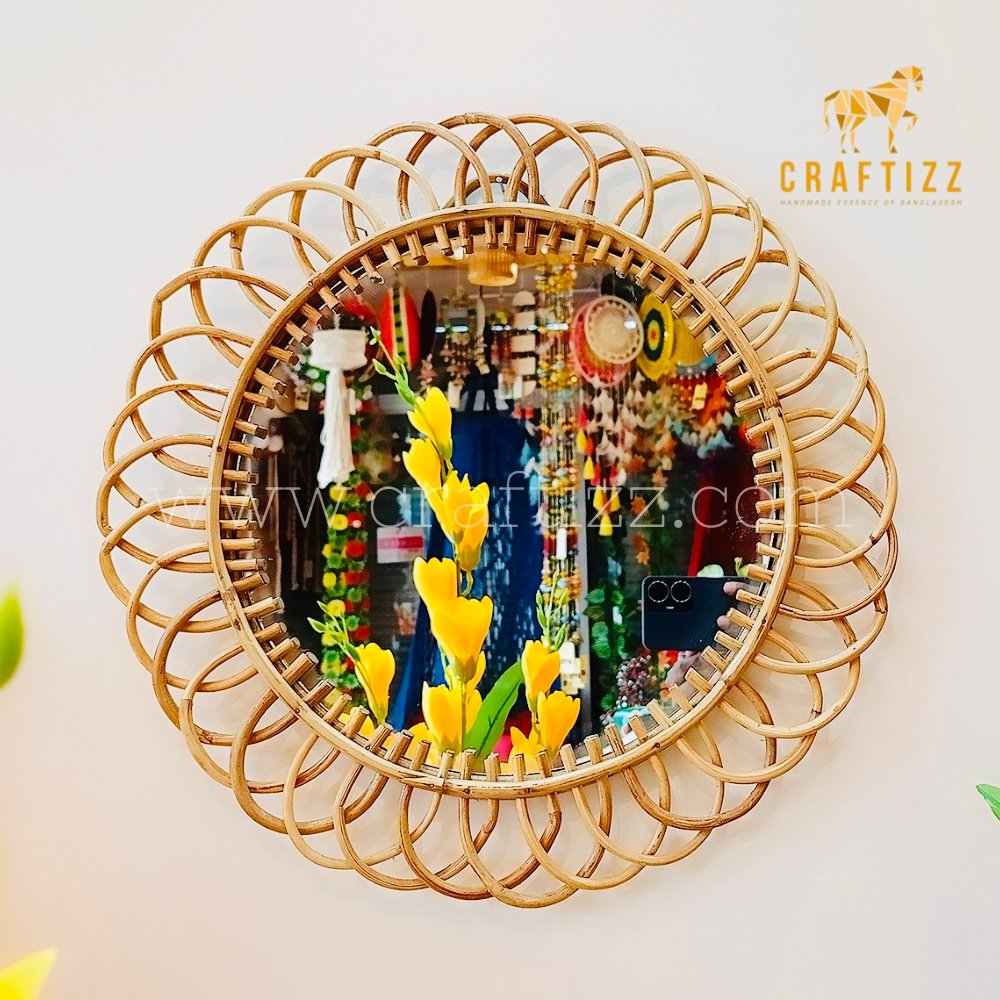 Rattan Flower Mirror 15