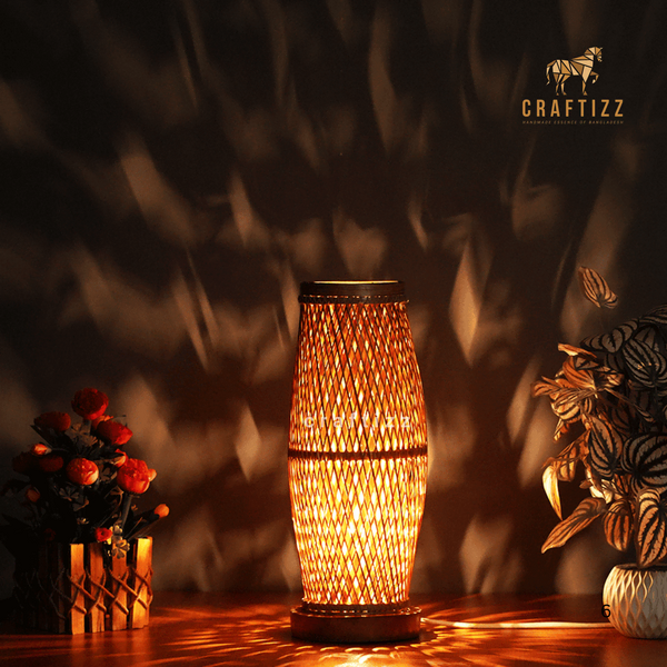 Woven Double Layer Bamboo Table Lamp