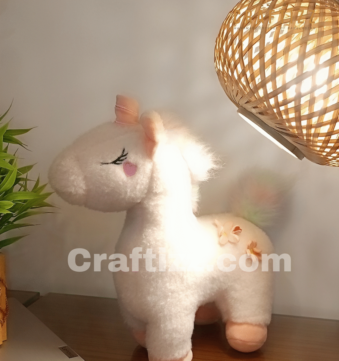 Craftizz White Unicorn Stuffed Plush Toy