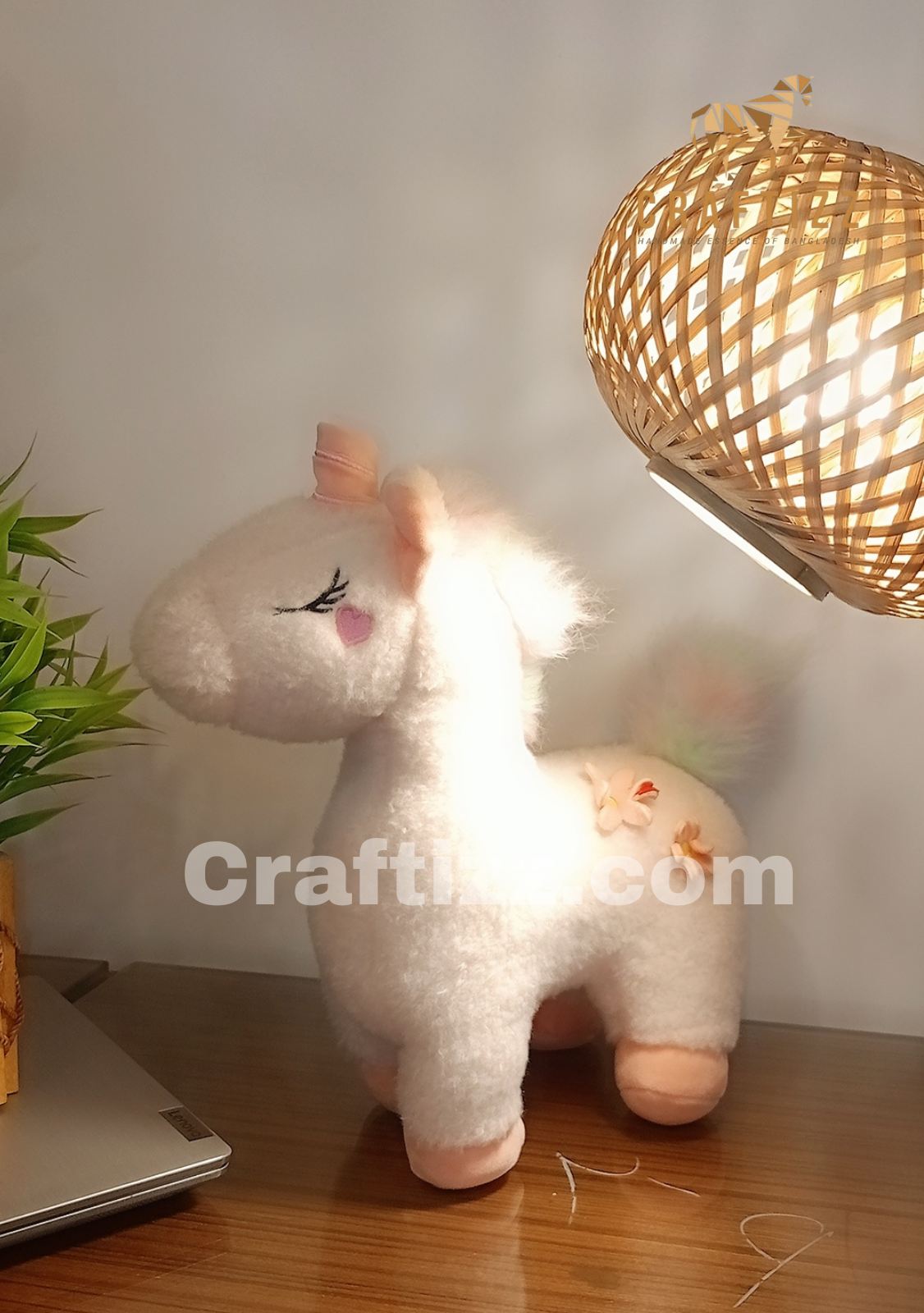 Craftizz White Unicorn Stuffed Plush Toy