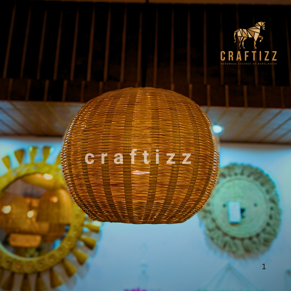 Bamboo Pendant Round ceiling hanging Lampshade - Image 2
