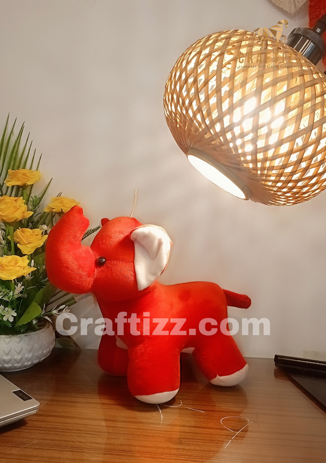 Craftizz Red Elephant Plush Soft Toy