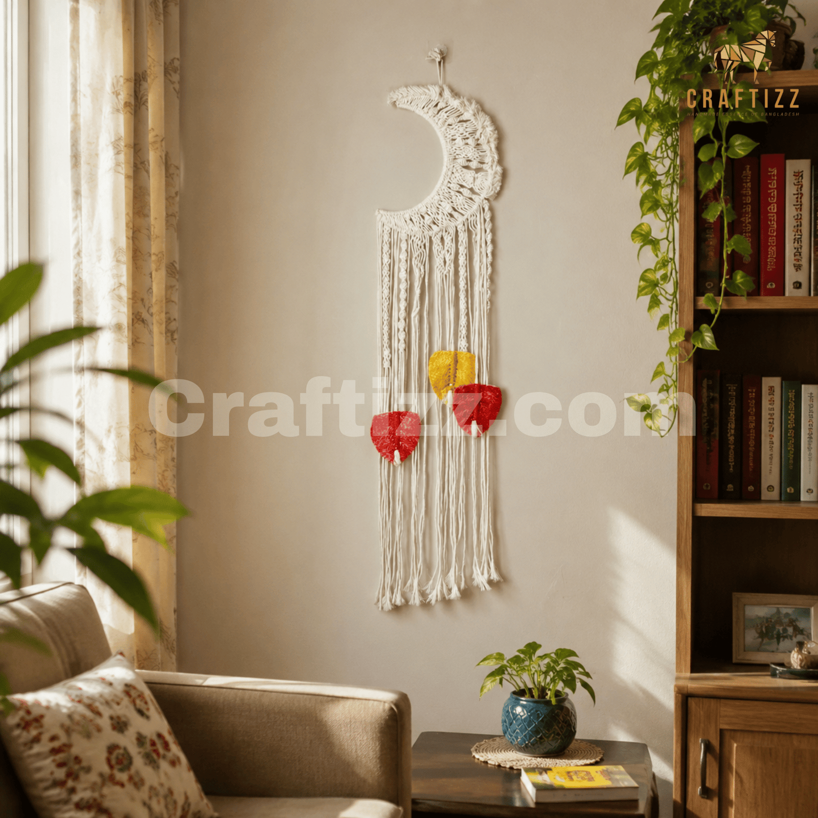 Macrame Mandala Moon Wall Hanging - Image 5